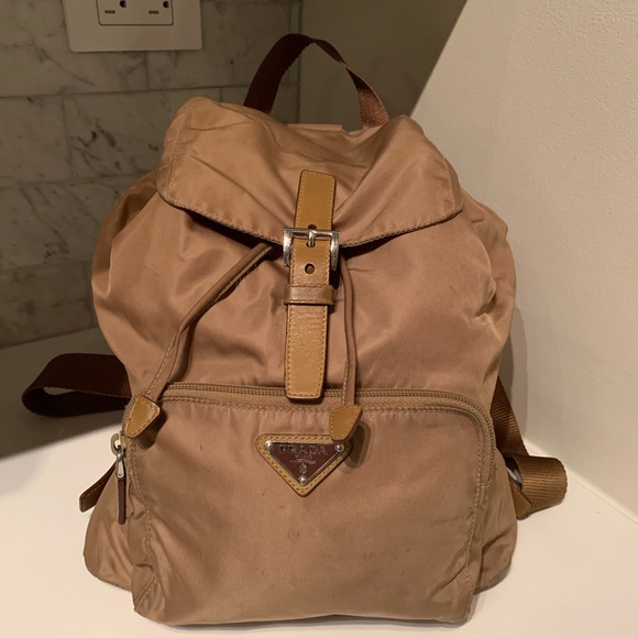 prada brown backpack